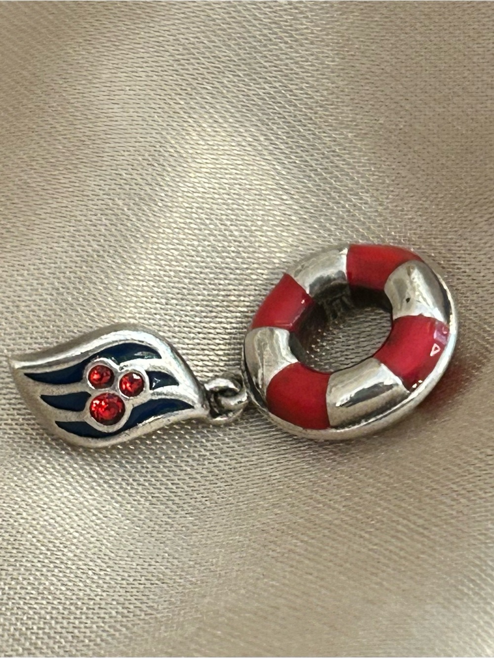 Red and Blue Disney Nautical Lifesaver Charm Pendant - Women Jewelry